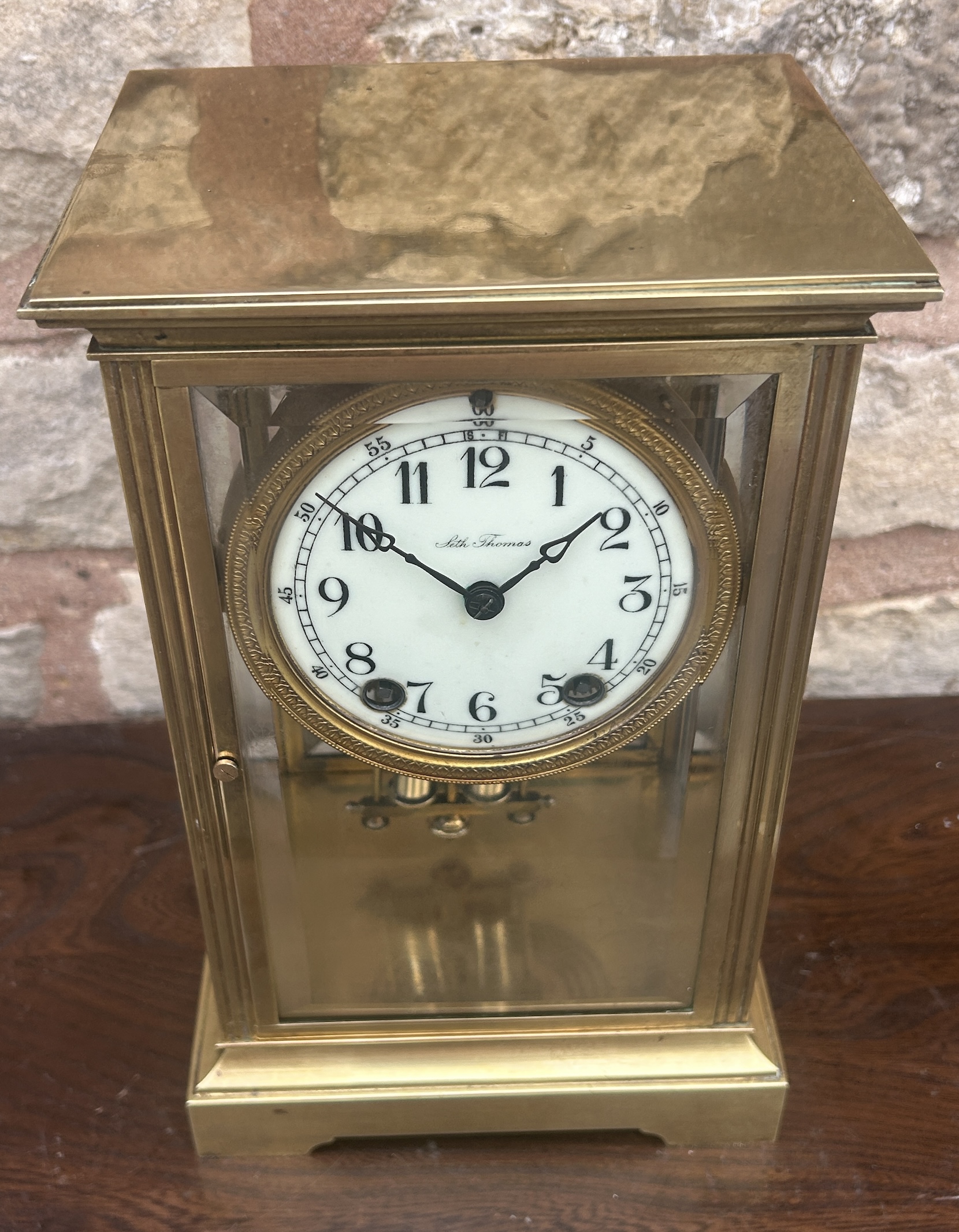 Wonderful Seth Thomas Four Glass Case Mantel Clock – Ca 1900 Mantel Clock Antique Clocks 11